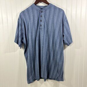 BenchLine Men XL Blue Shirt Short Sleeves 1/4 Button Up